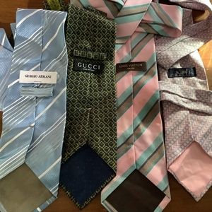 4 Authentic Designer Mens Neckties Lot